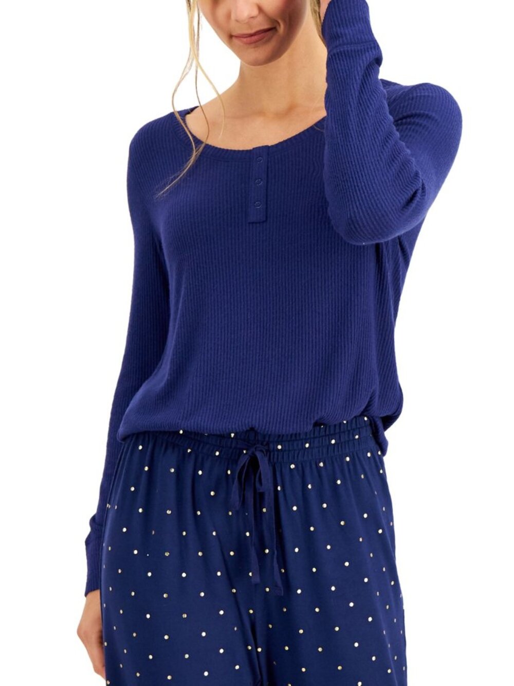 Charter Club Womens Ribbed Henley Pajama Top, 1-Piece